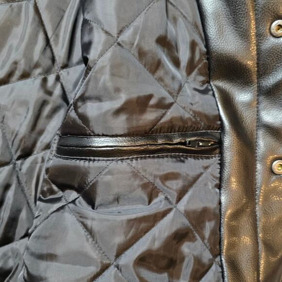 VTG NFL Oakland Raiders Men's Faux Leather Varsity Jacket XL AFC PATCH - Picture 10 of 12